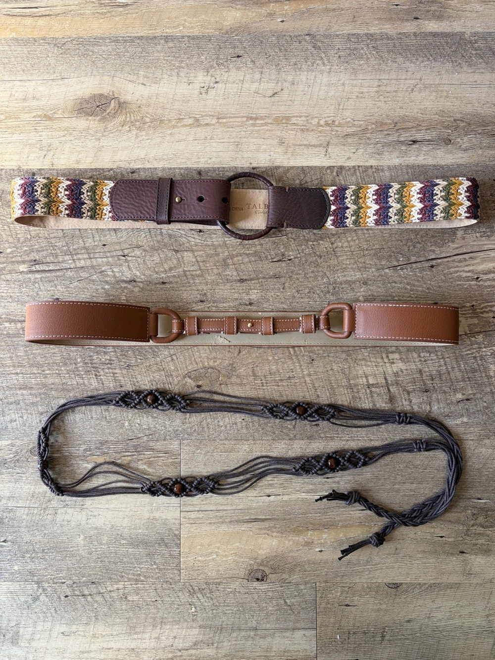 Size Large Belt Bundle Bohemian Boho Chic Festival Macrame Woven Leather